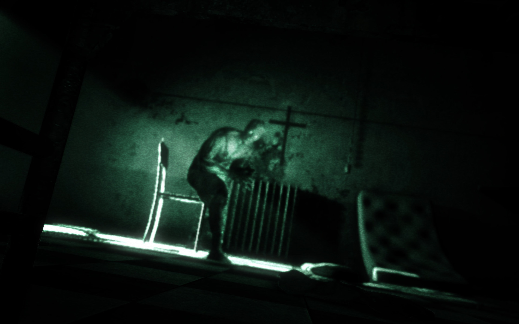 Outlast - gameplay com visão noturna