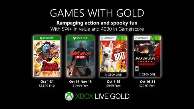 Games With Gold - Outubro de 2019